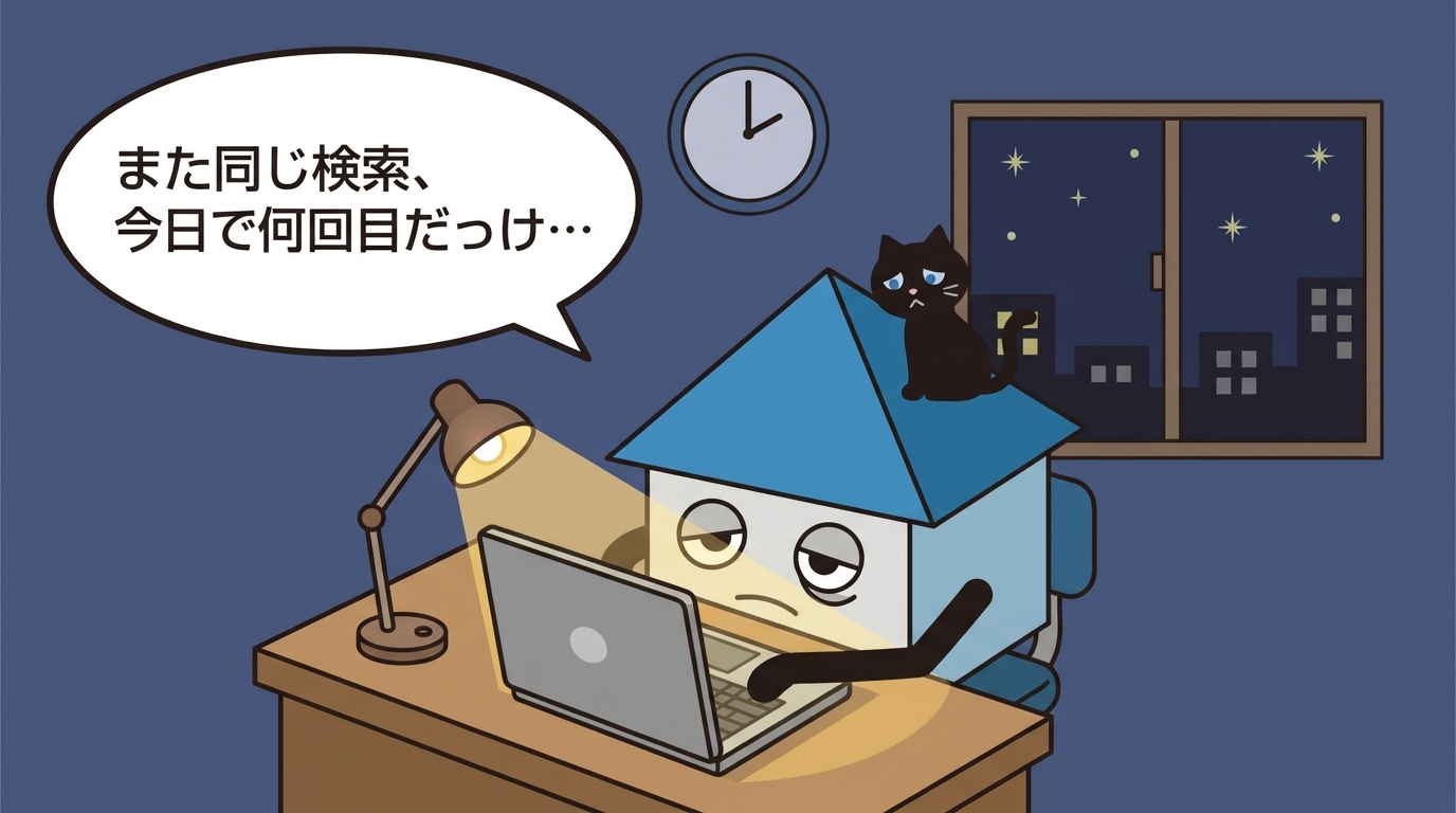 深夜まで同じ検索を繰り返すキャンバ君